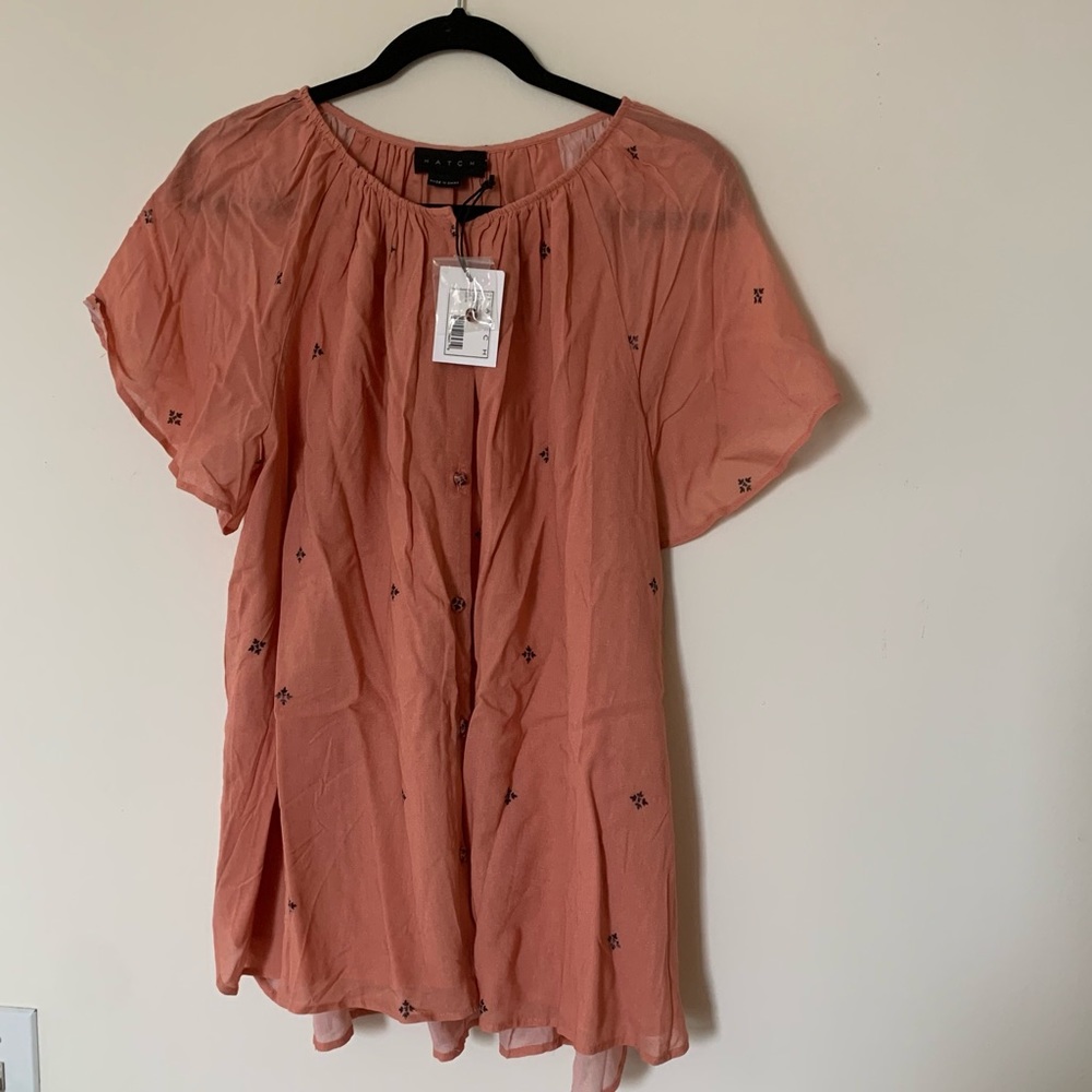 Hatch Maternity The Carmen Top in Peach
